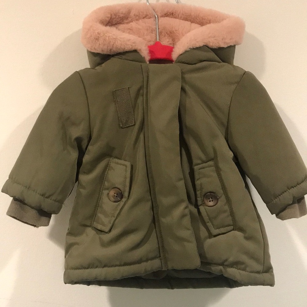 0-3months Baby Girl Gymboree Faux Fur Jacket